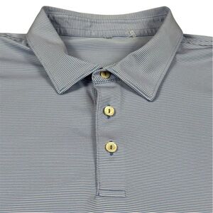 Peter Millar Summer Comfort Golf Polo Striped Performance Blue Pink Mens 2XL